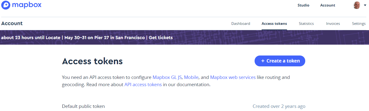 Default Access Token in Mapbox