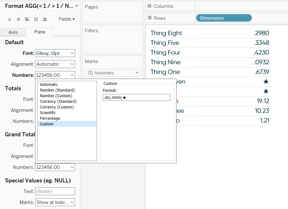 Tableau Formatting Tip How to Display Varying Decimal Places